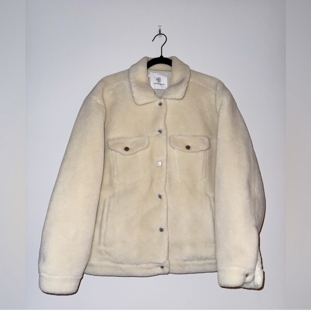 Anine Bing faux shearling oversized bomber jacket apres ski cabincore teddy - Picture 2 of 15